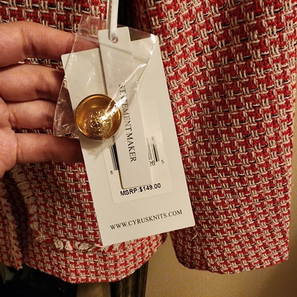 Cyrus red tweed double breasted blazer - Picture 5 of 5